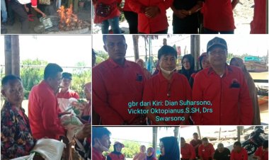 Peringati Bulan Bung Karno, Ketua DPC Pejuang Bravo Lima Batu Bara Bersama DPC PDIP Beri Bantuan Beras dan Santunan Uang  KeKeluarga Nelayan 