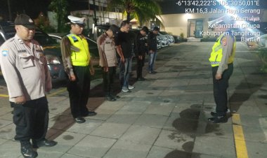 Apel Ops Cipkon Tujuh Personil Di Pimpin Kanit Lantas IPDA Udi muhdi Di Depan Mako Polsek Cikupa