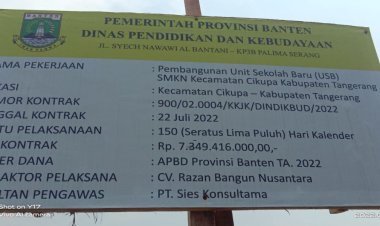 Di Duga Alat Berat Excavator Pembangunan Sekolah SMKN Cikupa Mengunakan Bahan Bakar Jenis Solar Bersubsidi