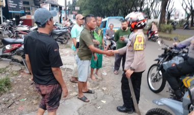 Respon aduan masyarakat ada nya aksi tawuran,sat samapta amankan seorang pelajar dan barang bukti sajam