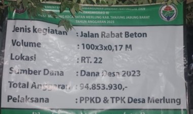 Mantan Kades Merlung Yang Kini Calon DPRD Tanjabbar Disinyalir Ngotot Kerjakan 4 Pekerjaan Pembangunan Dari Dana Desa
