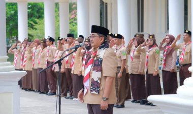 Bupati Tanjabbar Jadi Pembina Upacara Pembukaan Perkemahan Bakti Cabang Ke-2 Saka Bakti 