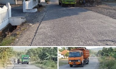 Miris Kendaraan Milik Perusahaan Tambang Batu Diduga Penyebab Jalan Kabupaten Rusak Wilayah Desa Jayapura, Kecamatan Jayapura Kabupaten Oku Timur 