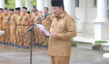Pemkab Tanjab Barat Gelar Apel Gabungan dan Halal Bihalal, Momentum Tingkatkan Kinerja dan Inovasi Pasca-Lebaran