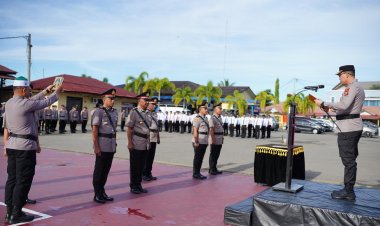 Kapolres Pidie Pimpin Sertijab Kasat Polairud dan 2 Kapolsek
