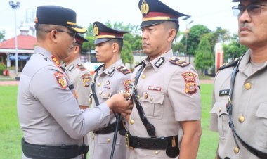 Kapolres Aceh Utara Pimpin Sertijab Kapolsek Langkahan, Cot Girek, dan Baktiya Barat