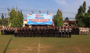 Polres Way Kanan Gelar Upacara Peringati HUT Ke – 80 Kemerdekaan Republik Indonesia   