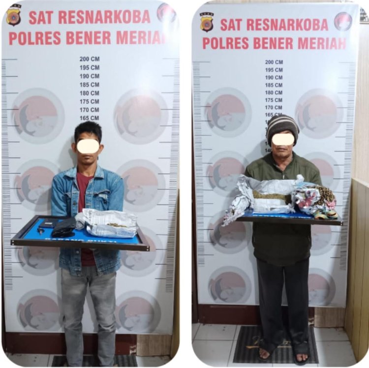 Dalam Sehari, Satresnarkoba Polres Bener Meriah Ciduk Dua Pengedar Ganja – Total Barang Bukti Capai 1,7 Kg