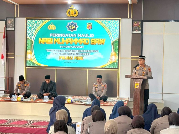 Peringati Maulid Nabi Muhammad SAW, Kapolres Pidie Ajak Personel Teladani Akhlak Rasulullah