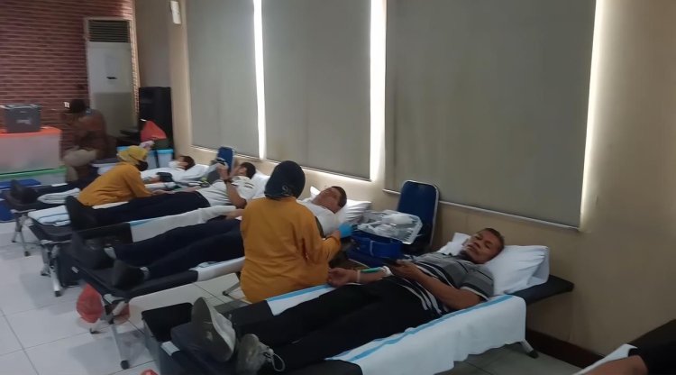 Humas Polres Priok Gelar Donor Darah Peringati   Hari Jadi Humas ke-74