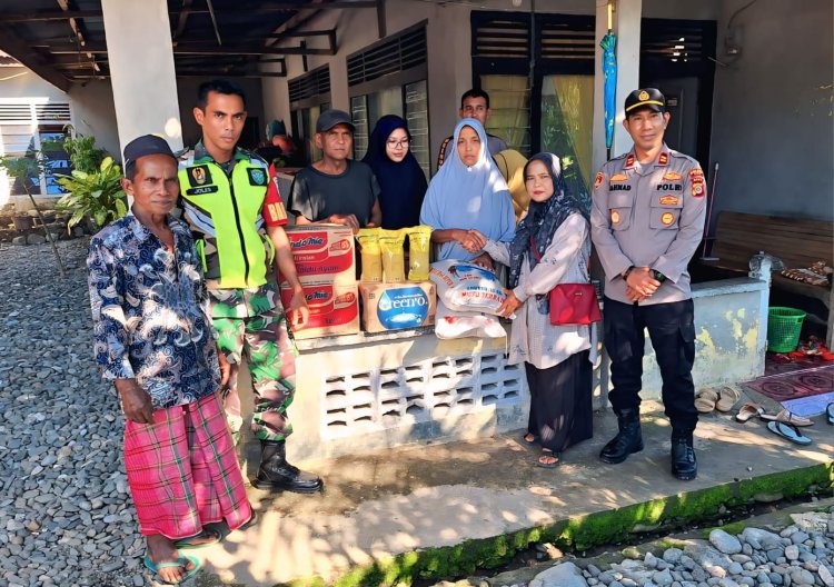 Polsek Keumala Bersama Muspika Lakukan Monitoring Penyaluran Bansos BPBD Pidie kepada Warga