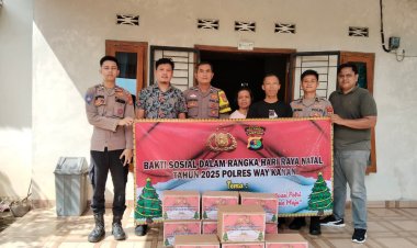 Sambut Natal 2025, Polres Way Kanan Gelar Bansos di Gereja Santo Mathias dan GPDI Karang Umpu