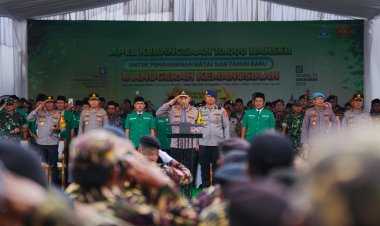 Pimpin Apel Kebangsaan Banser, Kapolri Ingatkan Kesiapsiagaan Bencana dalam Pengamanan Nataru