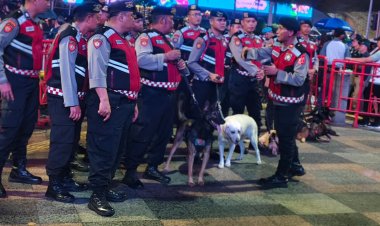 Baharkam Polri Kerahkan K-9 Jaga Keamanan Perayaan Tahun Baru di HI