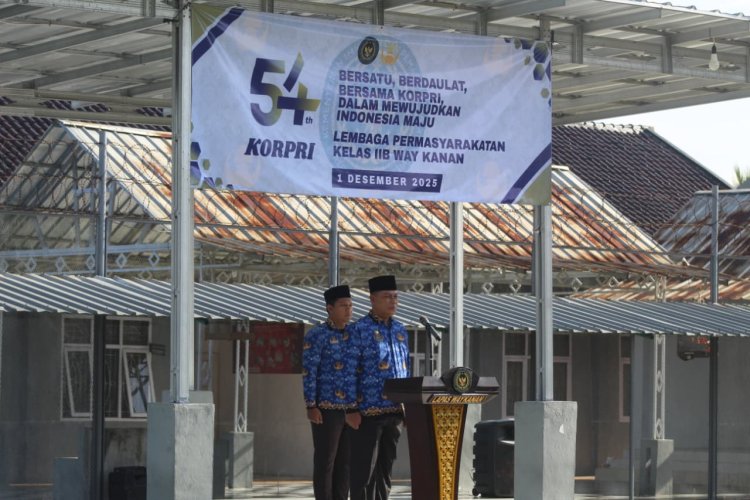 Lapas Way Kanan Laksanakan Upacara Peringatan HUT Ke-54 KORPRI.