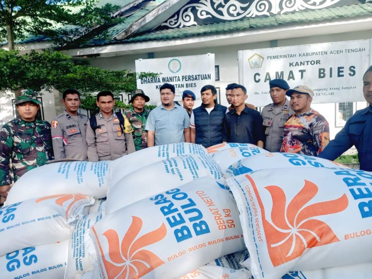 Polres Aceh Tengah Distribusikan 12 Ton Beras untuk Korban Bencana di Kecamatan Pegasing dan Bies