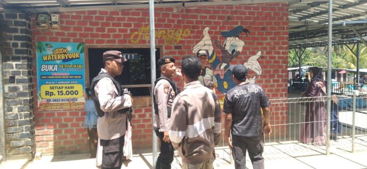 Patroli di Objek Wisata Water Byur, Polsek Baradatu Himbau Pengunjung Utamakan Keselamatan