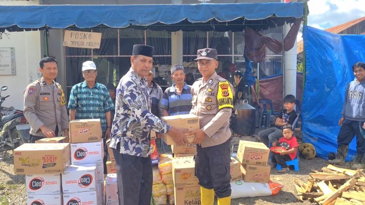 Kapolres Aceh Tengah Salurkan Bantuan Kemanusiaan di Posko Paya Tumpi Baru dan Jongok Meluem
