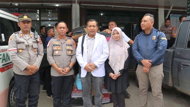 Kapolres Aceh Tengah Salurkan Bantuan Kemanusiaan dan Obat-obatan dari Kapolri ke RSU Fandika