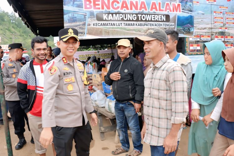 Polres Aceh Tengah Salurkan Bantuan Kemanusiaan Disertai Layanan Kesehatan bagi Masyarakat Toweren