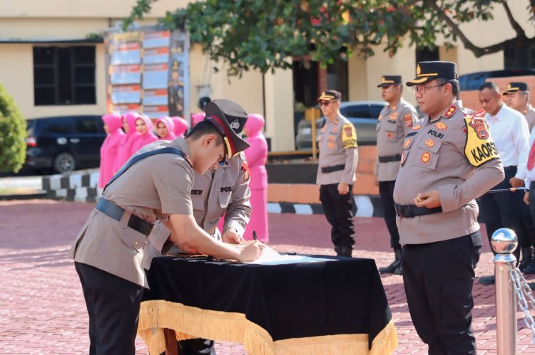 Sertijab Polres Nagan Raya, IPDA Ghozi Al Falah Jabat Kapolsek Kuala Pesisir