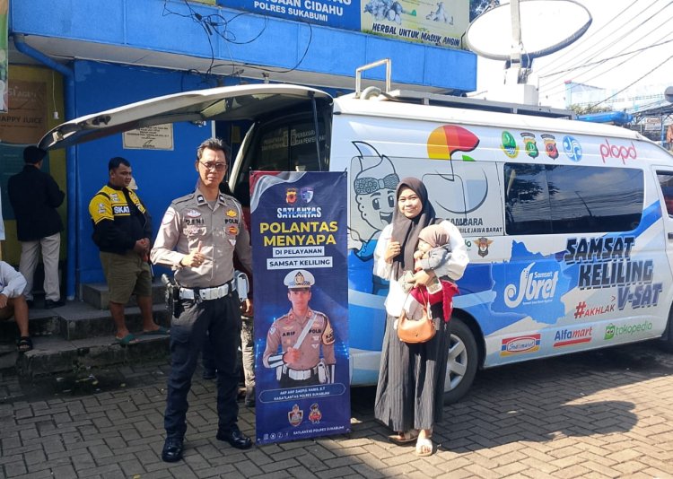 ‎Sat Lantas Polres Sukabumi Gelar "Polantas Menyapa" di Samsat Cibadak, Dorong Pelayanan Publik yang Transparan dan Humanis
