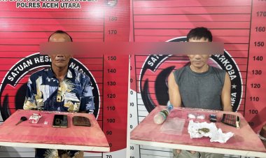 Sat Resnarkoba Polres Aceh Utara Ciduk Dua Pelaku Narkotika di Lokasi Berbeda