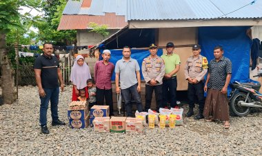 Polri Hadir Mengabdi, Kapolsek Keumala Serahkan Bantuan untuk Warga Korban Banjir di Dua Gampong