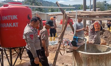 Polres Padang Pariaman Gencarkan Pembangunan Sumur Cincin di Hunian Sementara Warga Anduriang