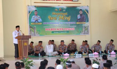 Polres Aceh Tengah Peringati Isra Mi’raj 1447 H, Kapolres Tekankan Kepedulian Pasca Bencana