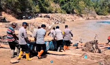 Polres Aceh Tengah dan BKO Brimob Polda Aceh Bangun 7 Jembatan Darurat di Wilayah Terisolir