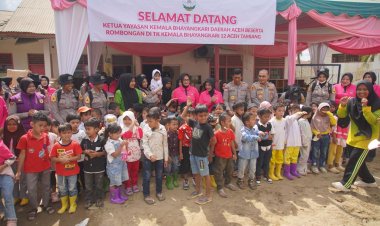 Taruni Akpol Gelar Trauma Healing bagi Siswa TK Bhayangkari Terdampak Banjir di Aceh Tamiang