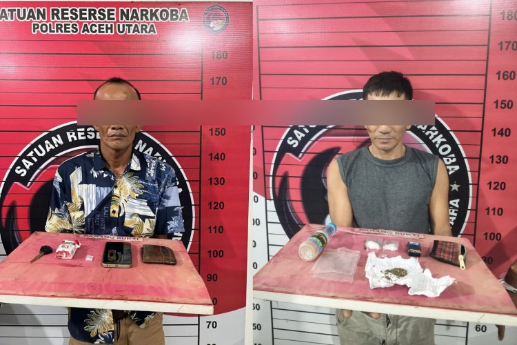 Sat Resnarkoba Polres Aceh Utara Ciduk Dua Pelaku Narkotika di Lokasi Berbeda
