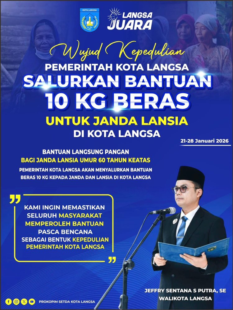 Wujud Kepedulian, Pemko Langsa Salurkan Bantuan Beras 10 Kg untuk Janda Lansia