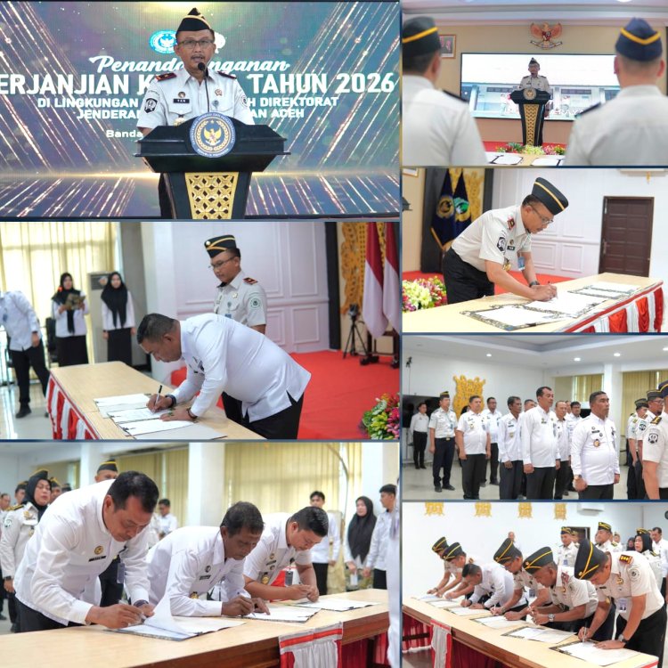 Perkuat Komitmen Kinerja, Ka. LPKA Banda Aceh Teken Perjanjian Kinerja Tahun 2026 di Hadapan Kakanwil Ditjenpas Aceh
