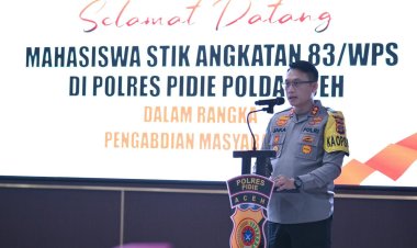 Kapolres Pidie Sambut Mahasiswa STIK Angkatan 83 dalam Kegiatan Pengabdian Masyarakat