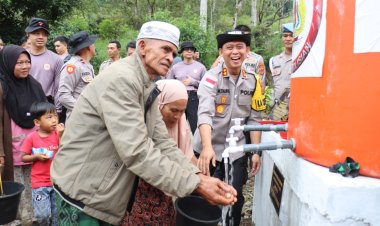 Sumur Bor ke-5 Bantuan Kapolda Aceh dan STIK 83 Diresmikan Kapolres Aceh Tengah di Kuyun Uken