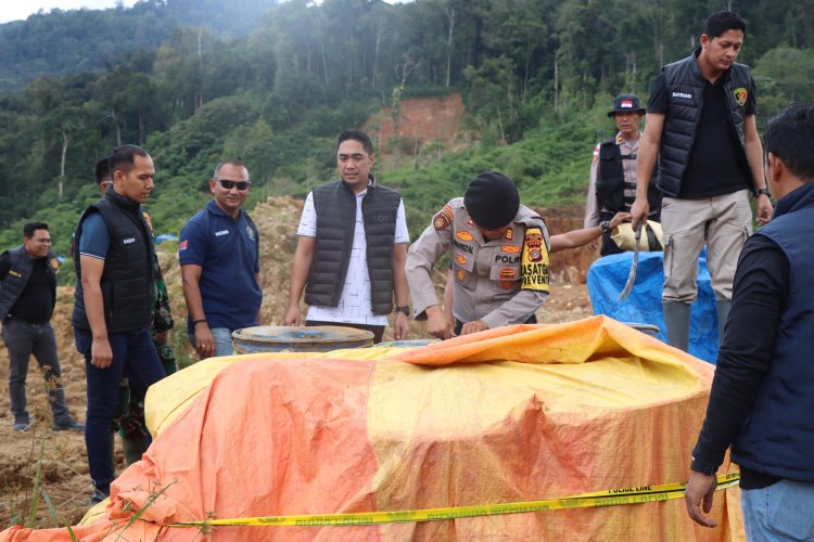 Polres Pidie-Polda Aceh Bersama TNI Hentikan Aktivitas Tambang Emas Ilegal