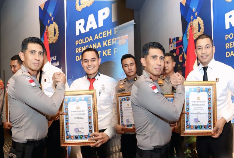 Bersinar di Rapim Polri 2026, Kasat Reskrim dan Kasat Intelkam Lhokseumawe Raih Penghargaan Pelayanan Prima dari Kapolda Aceh