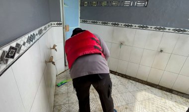 Dit Samapta PMJ Kerja Bakti Kurvey Rumah Ibadah Bentuk Pelayanan ke Masyarakat