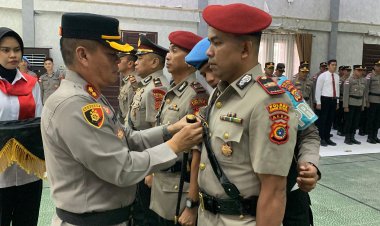 Kapolres Aceh Utara Pimpin Upacara Sertijab Kasat Intelkam dan Kasat Res Narkoba