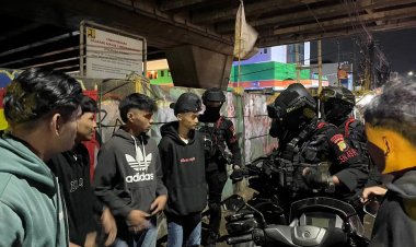 Patroli Brimob Batalyon D Pelopor Antisipasi Tawuran dan Balap Liar di Kabupaten Bekasi
