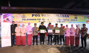 Kapolres Aceh Tengah Bersama Ketua Bhayangkari Tinjau Pos Pengamanan Lebaran, Apresiasi Kinerja Petugas
