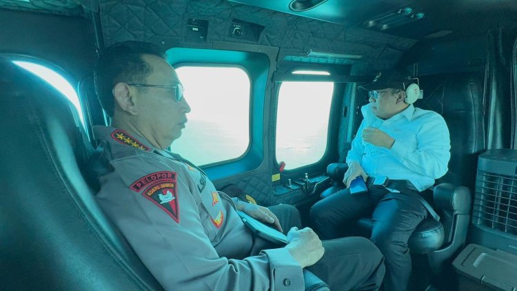 Cek Kesiapan Arus Mudik Pelabuhan Merak, Kapolri, Panglima hingga Menko PMK Patroli Naik Heli 