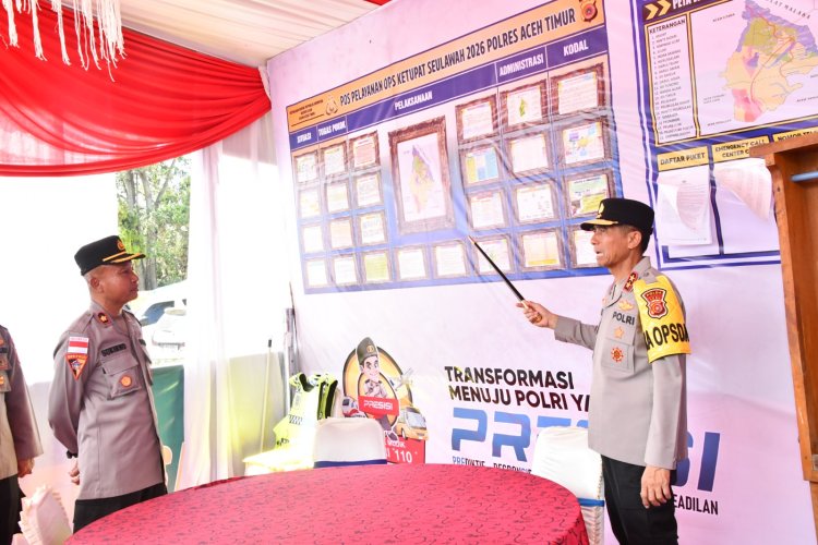 Kapolda Aceh Tinjau Pos Pelayanan Operasi Ketupat Seulawah Tahun 2026 Polres Aceh Timur