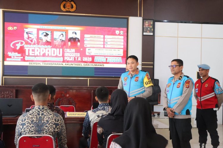Kapolres Pidie Cek Langsung Pelaksanaan Penerimaan Terpadu Calon Anggota Polri T.A. 2026