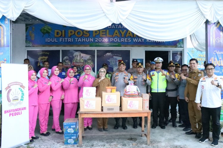 Operasi Ketupat Krakatau 2026, Kapolres Dampingi Bupati Way Kanan Tinjau Pos Pam Lebaran