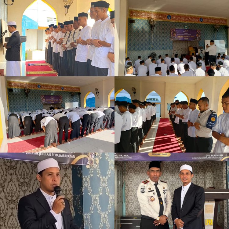 Penuh Haru dan Khidmat, LPKA Banda Aceh Gelar Shalat Idul Fitri Bersama Anak Binaan