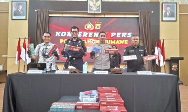 Polres Lhokseumawe Bongkar Peredaran Rokok Ilegal Tanpa Cukai dan Peringatan Kesehatan