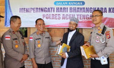 Kapolres Aceh Tengah Saweu Pesantren, Salurkan Bansos dan Gelar Bakti Kesehatan Gratis